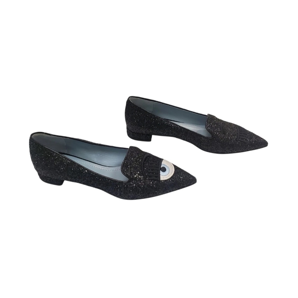 Chiara Ferragni Black Flats Timeless Elegance